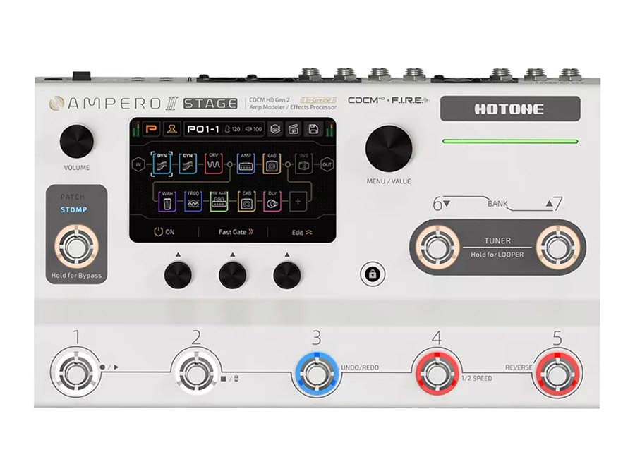 amp modeler and effects processor AMPERO II STAGE, with 9-18V PSU