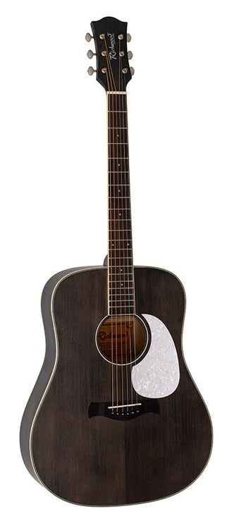 Richwood - HSD-35-MBK - dreadnought guitar with solid cedar top – Trans Black