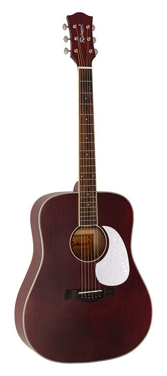 Richwood - HSD-35-MRD - dreadnought guitar with solid cedar top – Trans Red