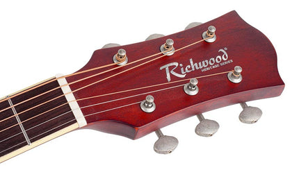 Richwood - Hsd-35-Mrd - Dreadnought Guitar With Solid Cedar Top – Trans Red