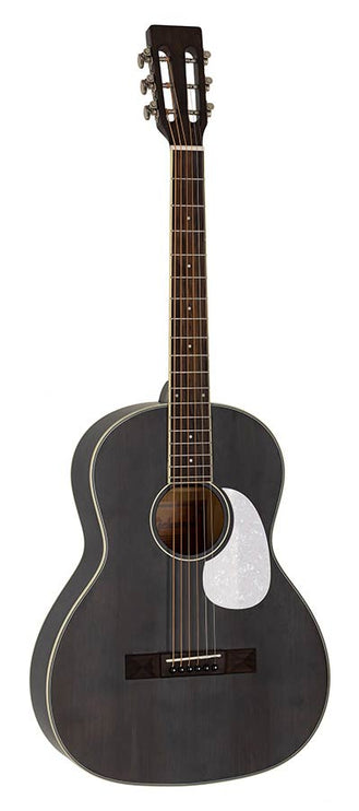 Richwood - HSP-35-MBK - parlor guitar with solid cedar top – Trans Black