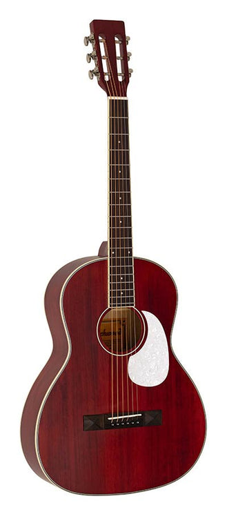 Richwood - HSP-35-MRD - parlor guitar with solid cedar top – Trans Red