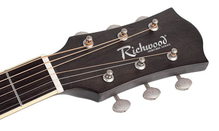 Richwood - Hsa-35-Mbk - Auditorium Guitar With Solid Cedar Top – Trans Black