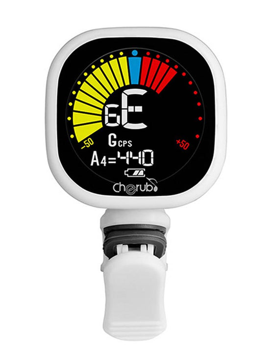 Cherub - WST-675/WH - rechargeable chromatic auto-on tuner (also G+B+U) – G+B+U), White