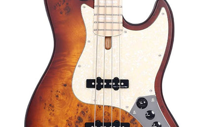 swamp ash reissue 4-string active bass guitar, tobacco sunburst satin