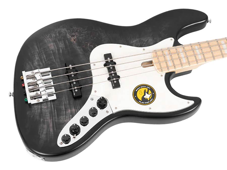 Sire Basses - V7 Sr4/tbks - Swamp Ash Reissue 4-String Active Bass Guitar – Transparent Black