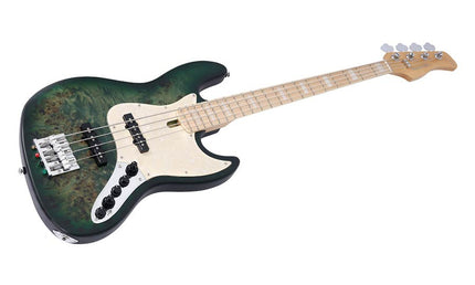 swamp ash reissue 4-string active bass guitar, transparent green satin