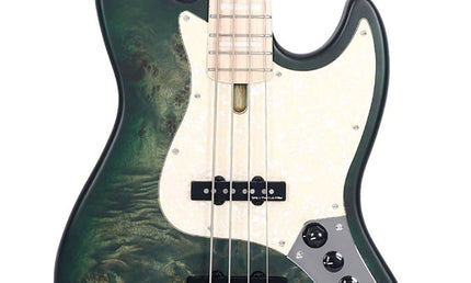 swamp ash reissue 4-string active bass guitar, transparent green satin