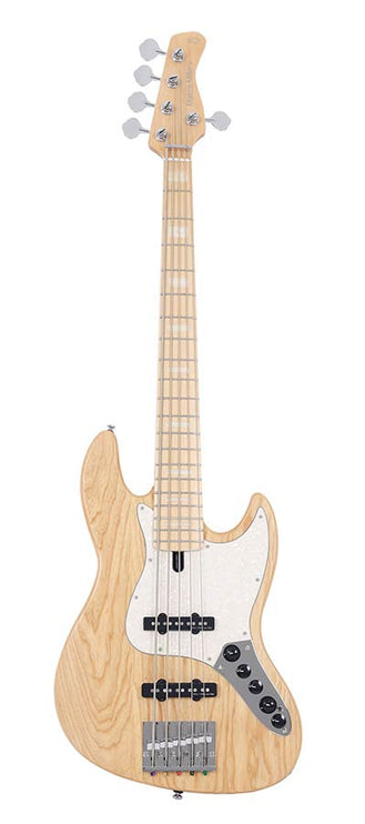 swamp ash reissue 5-string active bass guitar, natural satin