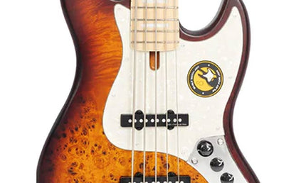 swamp ash reissue 5-string active bass guitar, tobacco sunburst satin