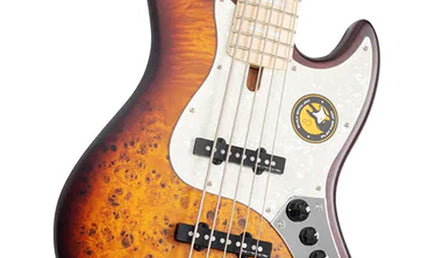 swamp ash reissue 5-string active bass guitar, tobacco sunburst satin