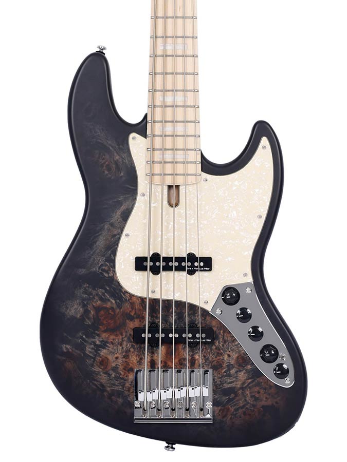 Sire Basses - V7 Sr5/tbks - Swamp Ash Reissue 5-String Active Bass Guitar – Transparent Black