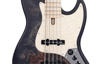 swamp ash reissue 5-string active bass guitar, transparent black satin