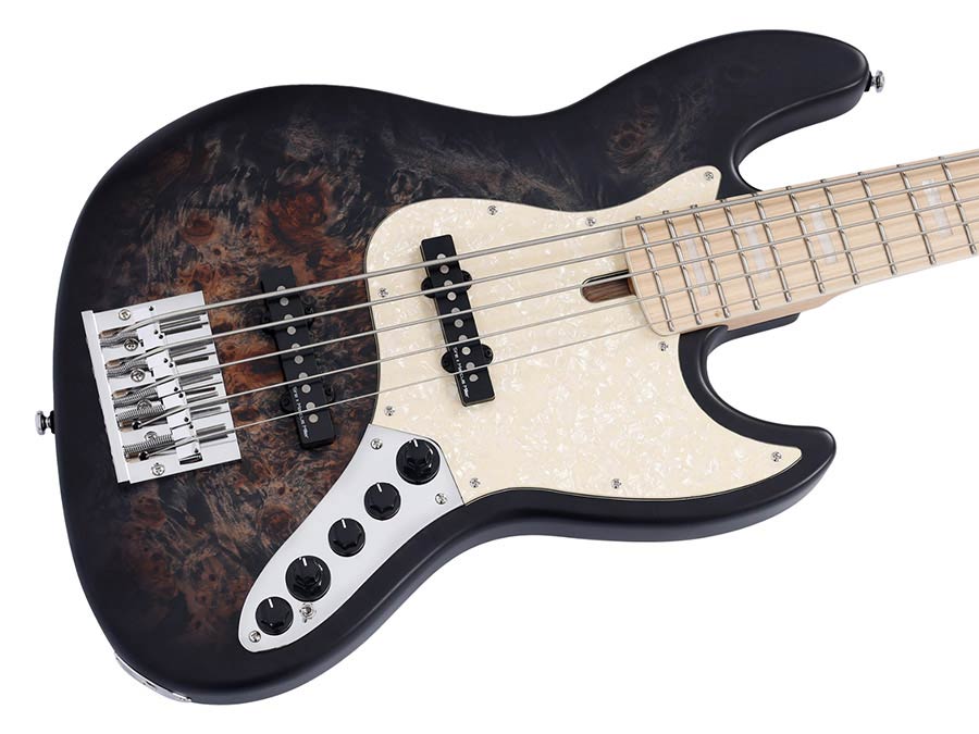 Sire Basses - V7 Sr5/tbks - Swamp Ash Reissue 5-String Active Bass Guitar – Transparent Black