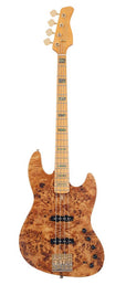 swamp ash + poplar burl 4-string active bass guitar, natural satin, incl. gigbag