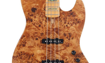 swamp ash + poplar burl 4-string active bass guitar, natural satin, incl. gigbag