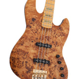 Sire Basses - V10 4/nts - Swamp Ash + Poplar Burl 4-String Active Bass Guitar – Natural