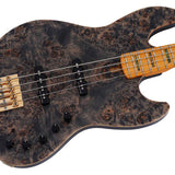 Sire Basses - V10 4/tbks - Swamp Ash + Poplar Burl 4-String Active Bass Guitar – Transparent Black