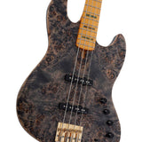 Sire Basses - V10 4/tbks - Swamp Ash + Poplar Burl 4-String Active Bass Guitar – Transparent Black