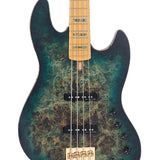 Sire Basses - V10 4/tgrs - Swamp Ash + Poplar Burl 4-String Active Bass Guitar – Transparent Green