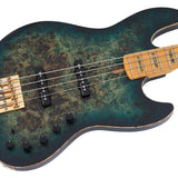 Sire Basses - V10 4/tgrs - Swamp Ash + Poplar Burl 4-String Active Bass Guitar – Transparent Green