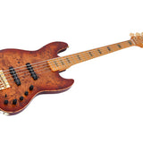 Sire Basses - V10 5/nts - Swamp Ash + Poplar Burl 5-String Active Bass Guitar – Natural