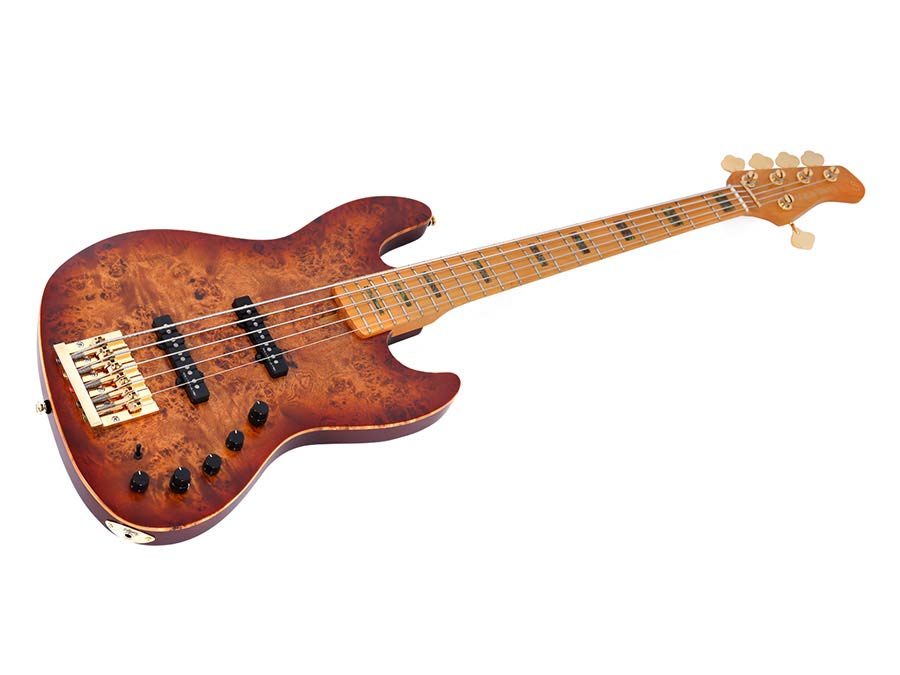 Sire Basses - V10 5/nts - Swamp Ash + Poplar Burl 5-String Active Bass Guitar – Natural