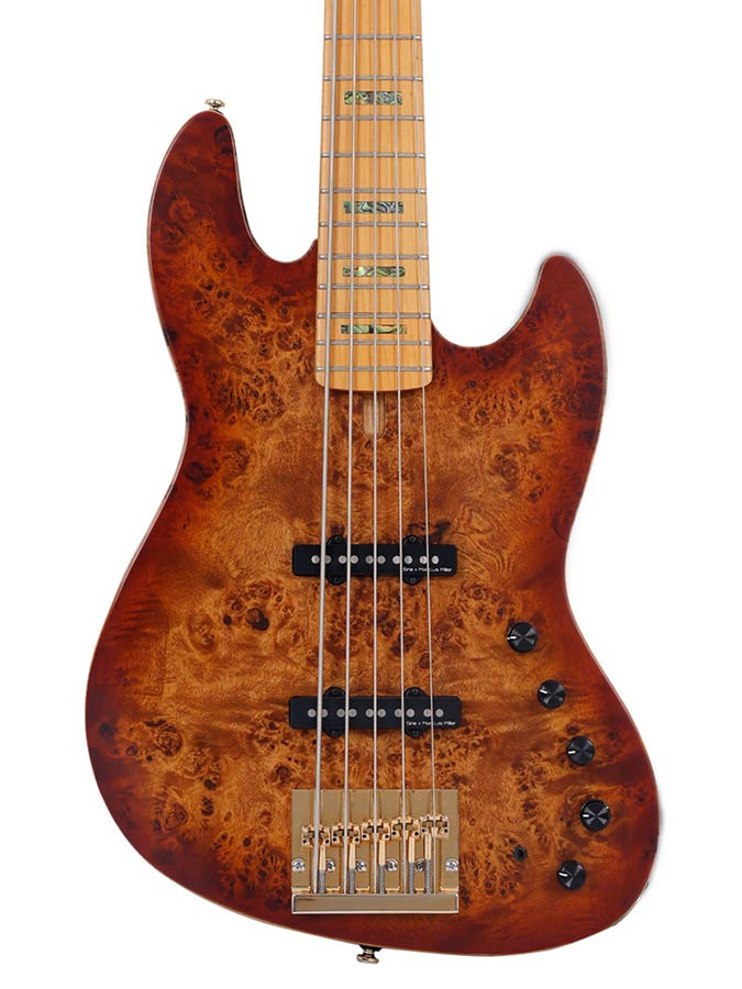 Sire Basses - V10 5/nts - Swamp Ash + Poplar Burl 5-String Active Bass Guitar – Natural