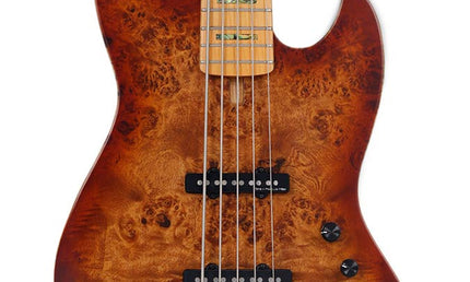 swamp ash + poplar burl 5-string active bass guitar, natural satin, incl. gigbag