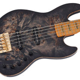 Sire Basses - V10 5/tbks - Swamp Ash + Poplar Burl 5-String Active Bass Guitar – Transparent Black