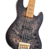 Sire Basses - V10 5/tbks - Swamp Ash + Poplar Burl 5-String Active Bass Guitar – Transparent Black