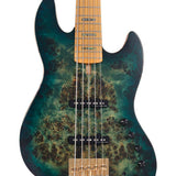 Sire Basses - V10 5/tgrs - Swamp Ash + Poplar Burl 5-String Active Bass Guitar – Transparent Green