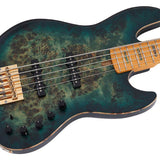 Sire Basses - V10 5/tgrs - Swamp Ash + Poplar Burl 5-String Active Bass Guitar – Transparent Green