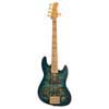 swamp ash + poplar burl 5-string active bass guitar, transparent green satin, incl. gigbag