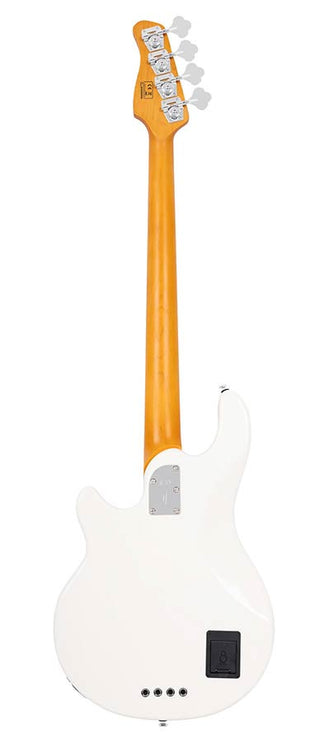 mahogany 4-string active bass guitar, antique white