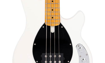 mahogany 4-string active bass guitar, antique white