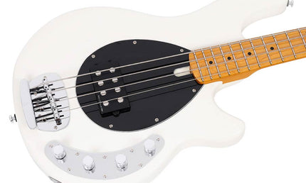 mahogany 4-string active bass guitar, antique white