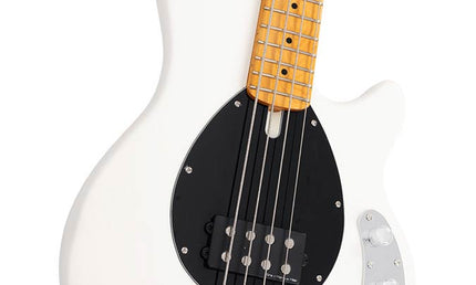 mahogany 4-string active bass guitar, antique white