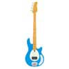 mahogany 4-string active bass guitar, blue