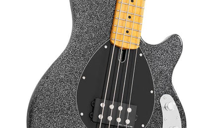 mahogany 4-string active bass guitar, sparkle black