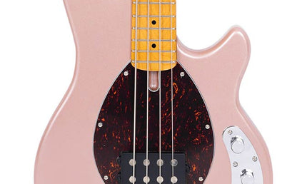 mahogany 4-string active bass guitar, rosegold