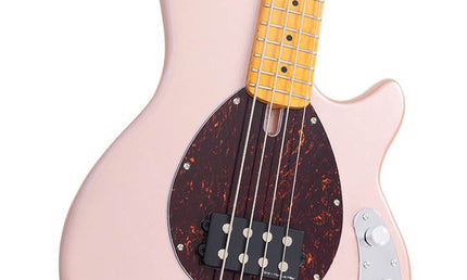 mahogany 4-string active bass guitar, rosegold