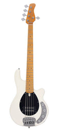 mahogany 5-string active bass guitar, antique white