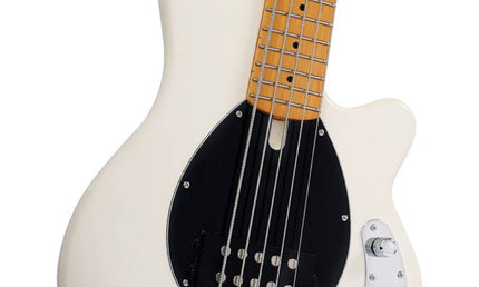 mahogany 5-string active bass guitar, antique white