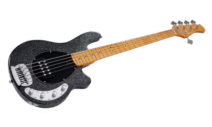 mahogany 5-string active bass guitar, sparkle black