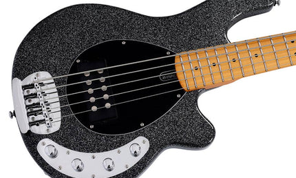 mahogany 5-string active bass guitar, sparkle black