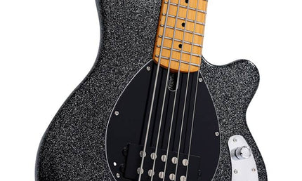 mahogany 5-string active bass guitar, sparkle black