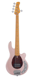 mahogany 5-string active bass guitar, rosegold