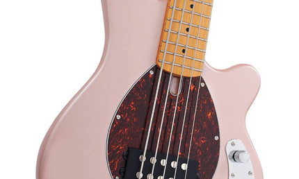 mahogany 5-string active bass guitar, rosegold