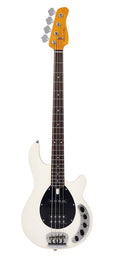 mahogany 4-string active bass guitar, antique white